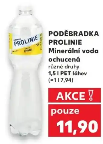 Kaufland Poděbradka prolinie minerální voda ochucená nabídka