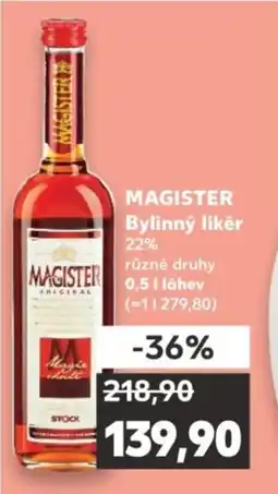 Kaufland MAGISTER Bylinný likér 22% nabídka