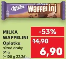 Kaufland MILKA WAFFELINI Oplatka nabídka