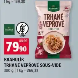 Terno Krahulík Trhané vepřové Sous-vide nabídka