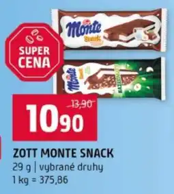 Terno Zott Monte Snack nabídka