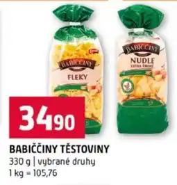 Terno Babiččiny těstoviny nabídka