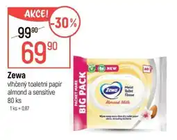 Globus Zewa vlhčený toaletní papír almond a sensitive 80 ks nabídka