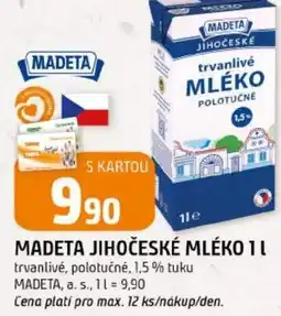 Trefa Madeta jihočeské mléko nabídka