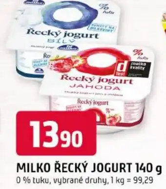 Trefa Milko řecký jogurt nabídka