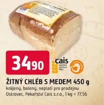 Trefa Žitný chléb s medem nabídka