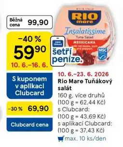 Tesco RIO MARE Tuňákový salát nabídka