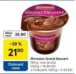 Tesco Ehrmann Grand Dessert nabídka