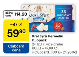 Tesco Král sýrů Hermelín duopack nabídka