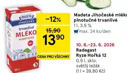 Tesco Madeta Jihočeské mléko plnotučné trvanlivé nabídka