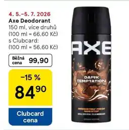 Tesco Axe deodorant nabídka