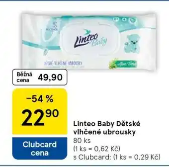 Tesco Linteo Baby dětské vlhčené ubrousky nabídka