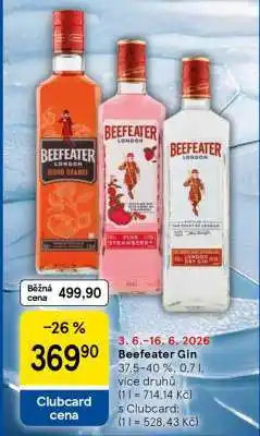 Tesco Beefeater Gin nabídka