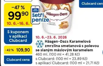 Tesco Häagen-Dazs Karamelová zmrzlina smetanová s polevou se slaným máslovým karamelem nabídka