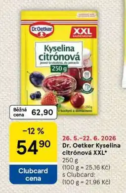 Tesco Dr. Oetker Kyselina citronová XXL nabídka
