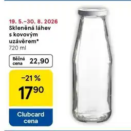 Tesco Skleněná láhev s kovovým uzávěrem nabídka