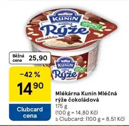 Tesco Mlékárna Kunín Mléčná rýže čokoládová nabídka