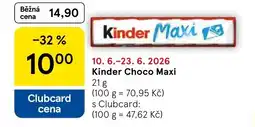 Tesco Kinder Choco Maxi nabídka