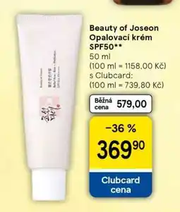 Tesco Beauty of Joseon Opalovací krém SPF50 nabídka