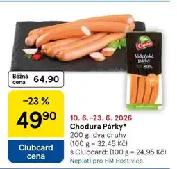Tesco Chodura Párky nabídka