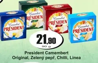 Adam President Camembert Original, Zelený pepř, Chilli, Linea nabídka
