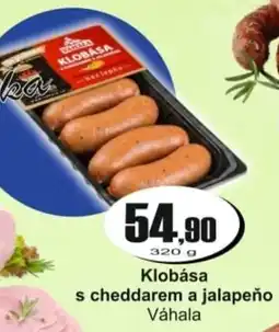 Adam Klobása s cheddarem a jalapeño nabídka