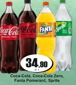 Adam Coca-Cola, Coca-Cola Zero, Fanta Pomeranč, Sprite nabídka