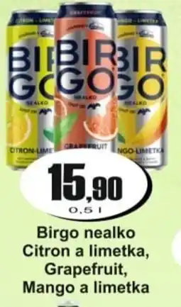 Adam Birgo nealko Citron a limetka, Grapefruit, Mango a limetka nabídka