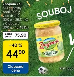 Tesco Znojmia Zelí nabídka
