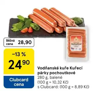 Tesco Vodňanské kuře Kuřecí párky pochoutkové nabídka