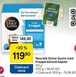 Tesco Nescafé Dolce Gusto Iced Frappé kávové kapsle nabídka
