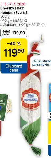 Tesco Uherský salám Hungaria tourist nabídka