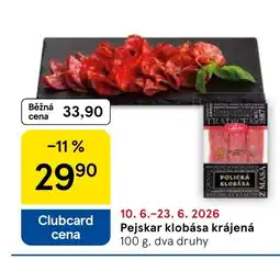 Tesco Pejskar klobása krájená nabídka