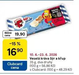 Tesco Veselá kráva Sýr a křup nabídka