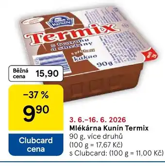 Tesco Mlékárna Kunín Termix nabídka