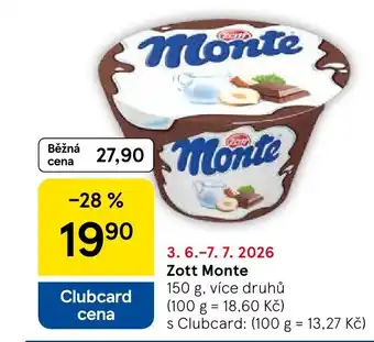 Tesco Zott Monte nabídka