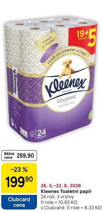 Tesco Kleenex Toaletní papír nabídka