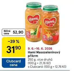 Tesco Hami Masozeleninový příkrm nabídka