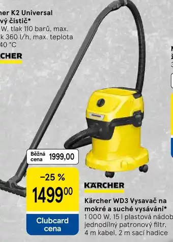 Tesco Kärcher WD3 Vysavač na mokré a suché vysávání nabídka