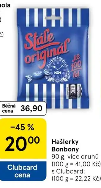 Tesco Hašlerky Bonbony nabídka