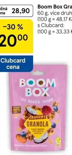 Tesco Boom Box Granola nabídka