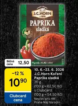 Tesco J.C.Horn Koření Paprika sladká nabídka