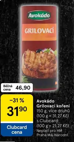 Tesco Avokádo Grilovací koření nabídka