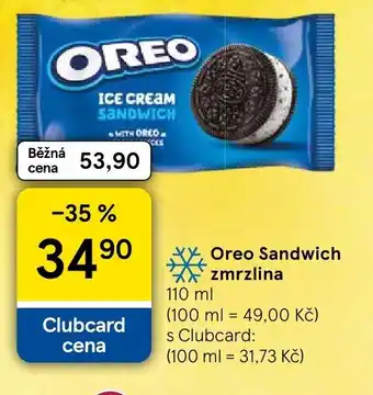 Tesco Oreo Sandwich zmrzlina nabídka