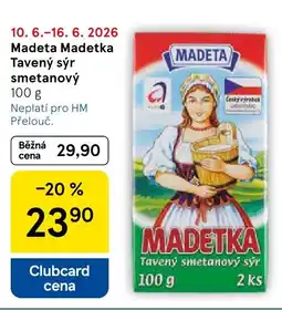 Tesco Madeta Madetka Tavený sýr smetanový nabídka