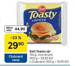 Tesco Zott Toasty sýr nabídka