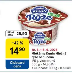 Tesco Mlékárna Kunín Mléčná rýže ochucená nabídka