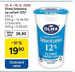 Tesco Olma Smetana na vaření 12% nabídka