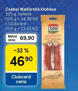 Tesco Csabai Maďarská klobása nabídka