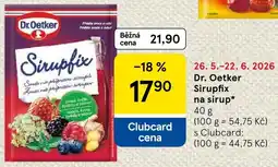 Tesco Dr. Oetker Sirupfix na sirup nabídka